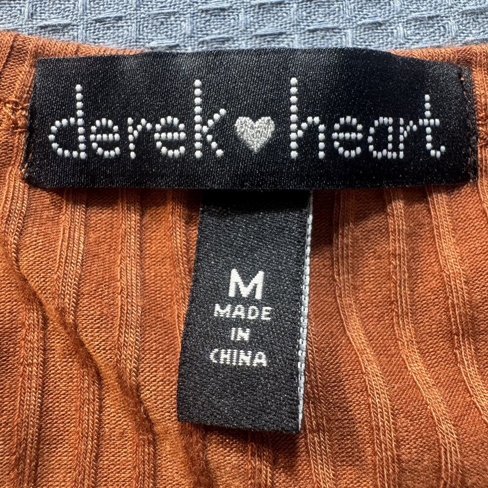 DEREK HEART Women orange Long Sleeve Tee Sz M Pre owned Excellent - Picture 5 of 7